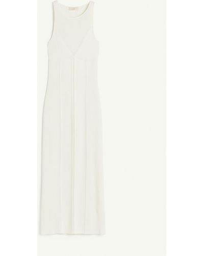 H&M Rückenfreies Kleid aus Rippstrick - Weiß