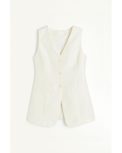 H&M Anzuggilet aus Leinenmix - Weiß