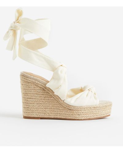 H&M Espadrilles Met Sleehak - Naturel