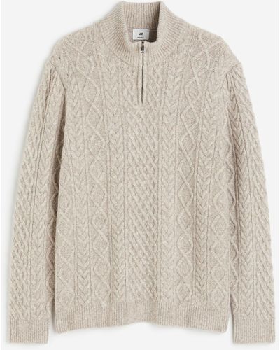 H&M Pullover aus Wollmischung in Regular Fit - Weiß