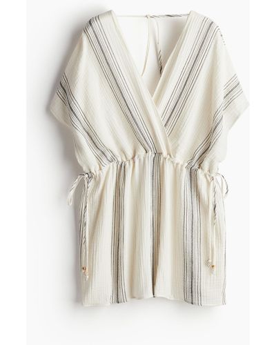 H&M Strandkleid mit Kordelzugdetail - Weiß