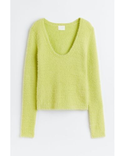 H&M Flauschiger Pullover - Gelb