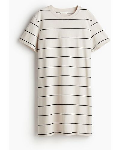 H&M T-Shirt-Kleid aus Baumwolle - Weiß
