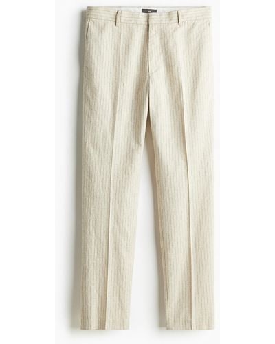 H&M Pantalon de costume Slim Fit en lin mélangé - Blanc