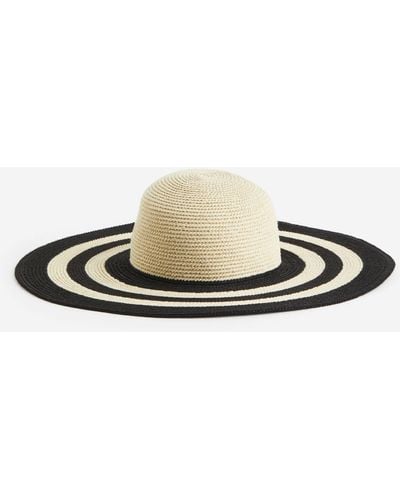 H&M Chapeau de paille à bord large - Blanc