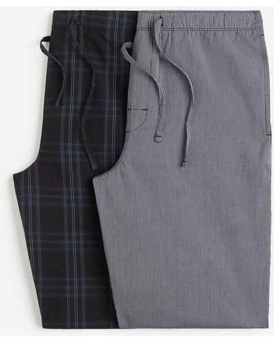 H&M Lot de 2 pantalons de pyjama Regular Fit - Gris