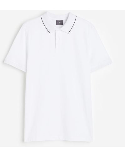H&M Polo Slim Fit en coton - Blanc