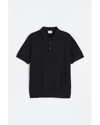 H&M Poloshirt Regular Fit - Schwarz