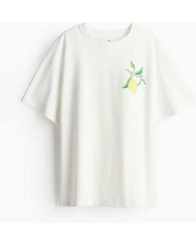 H&M T-Shirt mit Print - Weiß