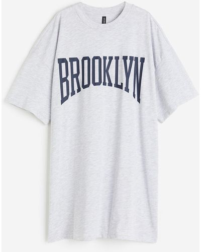 H&M Oversized T-shirtjurk Met Print - Wit