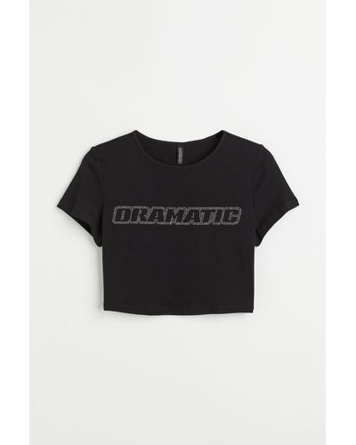 H&M H & M+ Cropped Shirt - Schwarz