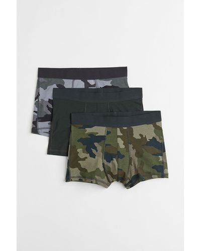 H&M 3er-Pack Kurze Trunks aus Baumwolle - Grün