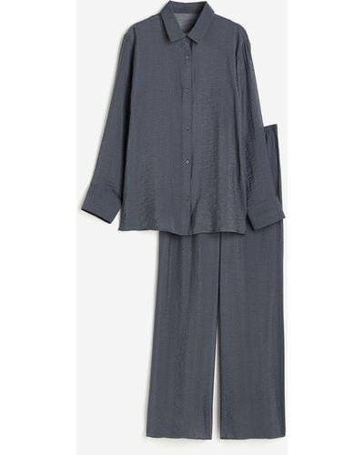 H&M Chemise et pantalon de pyjama - Bleu