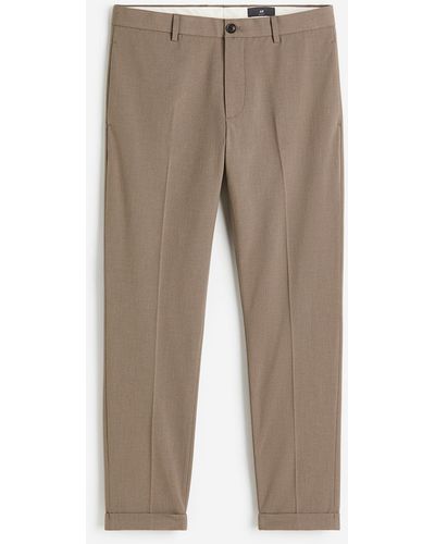 H&M Pantalon de costume court Slim Fit - Neutre