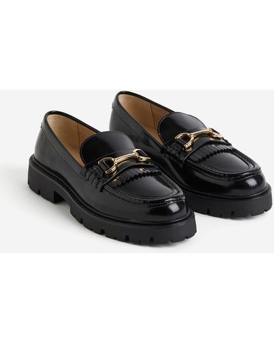 H&M Chunky Leren Loafers - Zwart