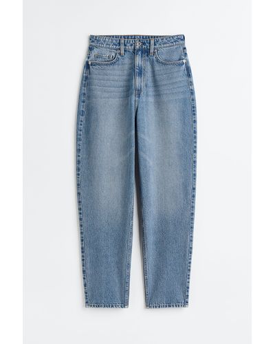 H&M Mom Loose Fit Ultra High Jeans - Blau