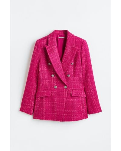 H&M Blazer aus Bouclé - Pink