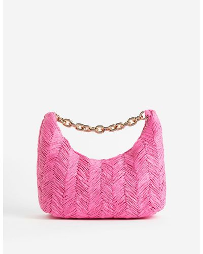 H&M Handtasche aus Bast - Pink