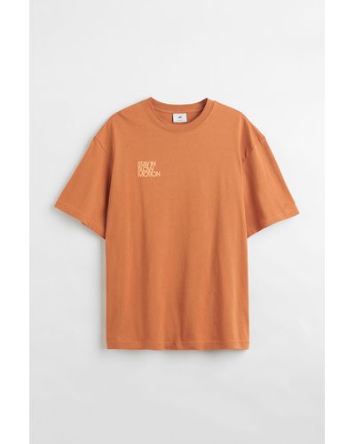 H&M T-shirt imprimé Loose Fit - Orange