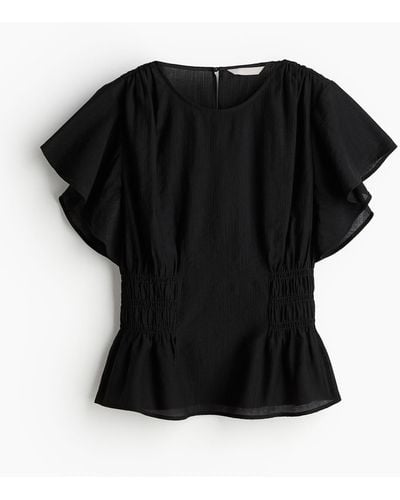 H&M Bluse aus Strukturstoff - Schwarz
