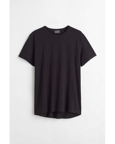 H&M Baumwoll-T-Shirt Regular Fit - Schwarz