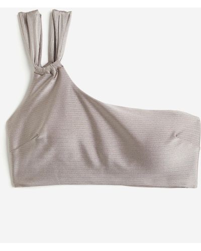 H&M Padded One-shoulder Bikinitop - Grijs
