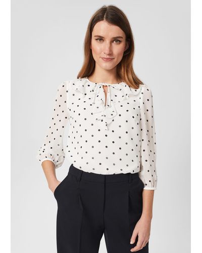 Hobbs Demi Spot Blouse - White