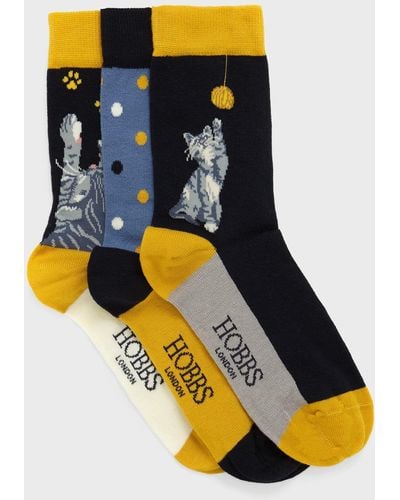 Hobbs Playful Cat Sock Set - Black