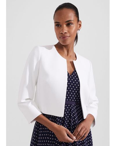 Hobbs Elize Crepe Jacket - White