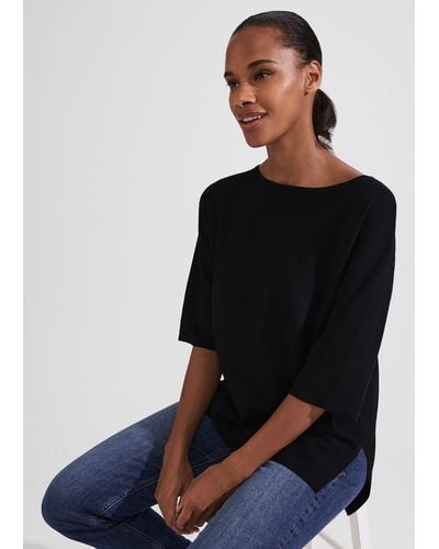 Hobbs Cora Knitted Top - Black