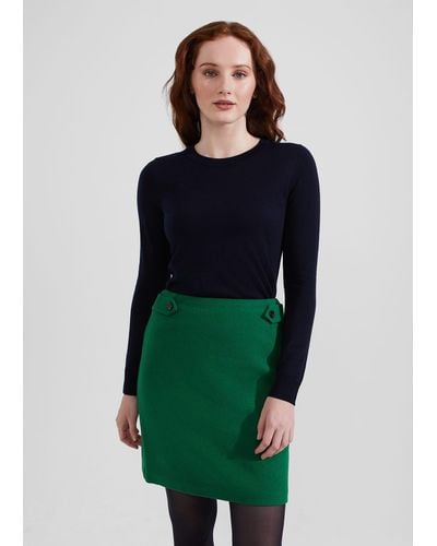 Hobbs Maeve Wool Skirt - Green