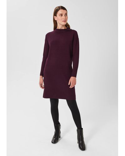 Hobbs Talia Knitted Dress With Cashmere - Purple