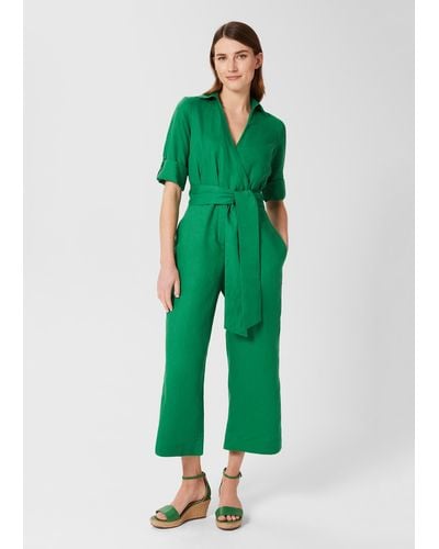 Hobbs Tazmin Linen Jumpsuit - Green