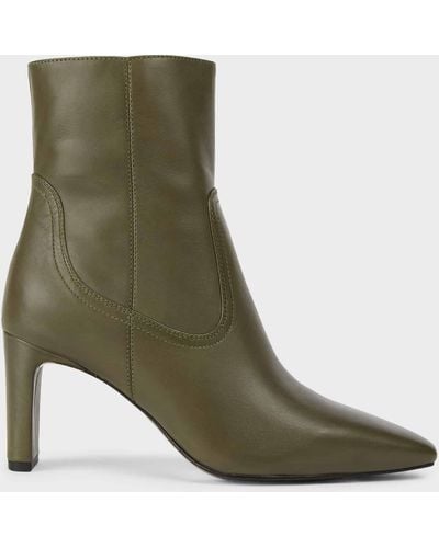 Hobbs Fiona Leather Ankle Boots - Green