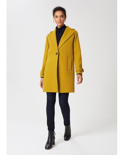 Hobbs Carmina Wool Blend Coat - Yellow