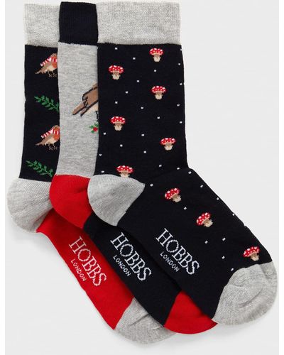 Hobbs Winter Robin Sock Set - Red