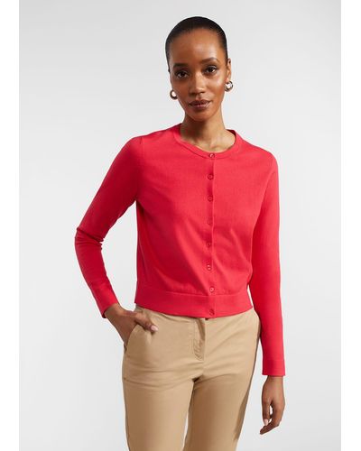 Hobbs Michelle Cotton Cardigan - Red