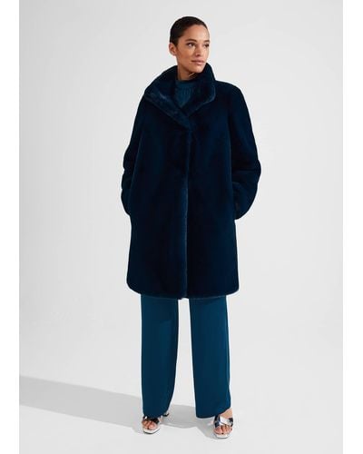 Hobbs Maddox Faux Fur Coat - Blue