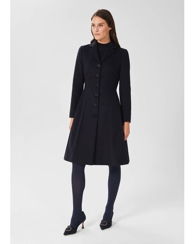 Hobbs Milly Wool Blend Coat - Blue