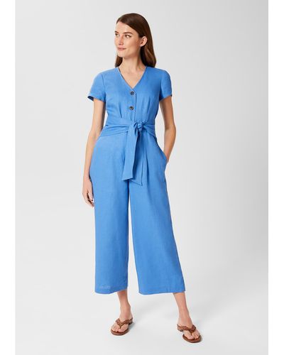 Hobbs Jayne Linen Jumpsuit - Blue