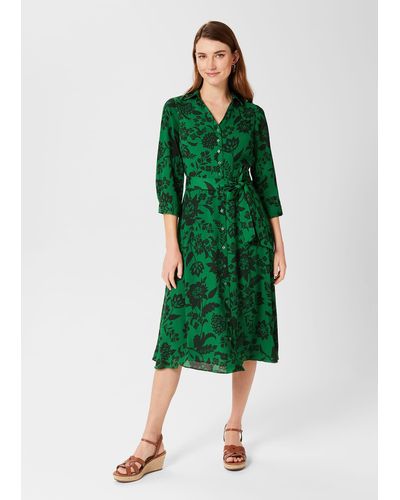 Hobbs Dalia Floral Fit And Flare Dress - Green