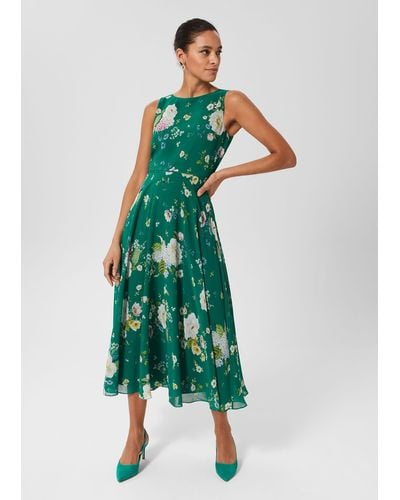 Hobbs Carly Floral Midi Dress - Green