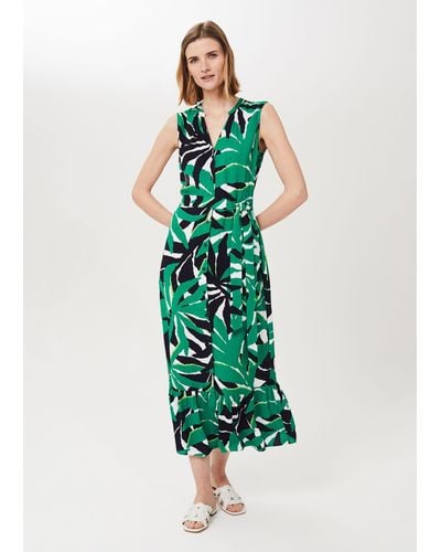 Hobbs Laurenza Printed Midi Dress - Green