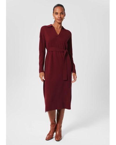 Hobbs Teresa Knitted Dress - Red