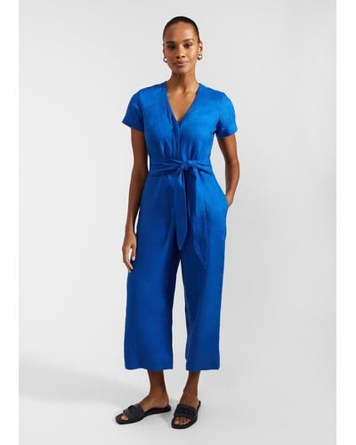 Hobbs Aliya Linen Jumpsuit - Blue