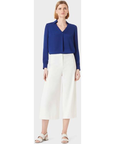 Hobbs Louisa Cropped Trousers With Stretch - White