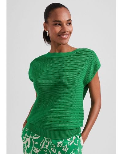Hobbs Orla Cotton Sweater - Green