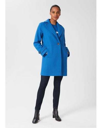 Hobbs Carmina Wool Blend Coat - Blue