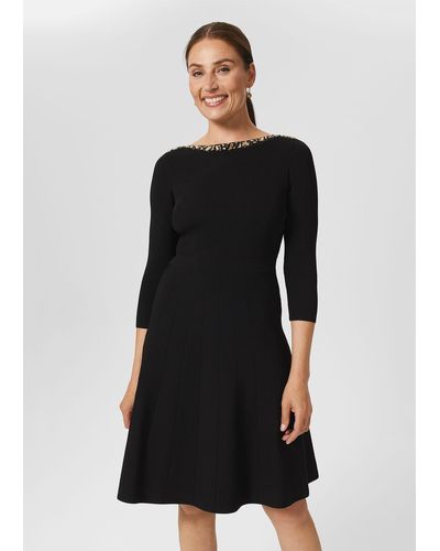 Hobbs Emily Knitted Sequin Dress - Black