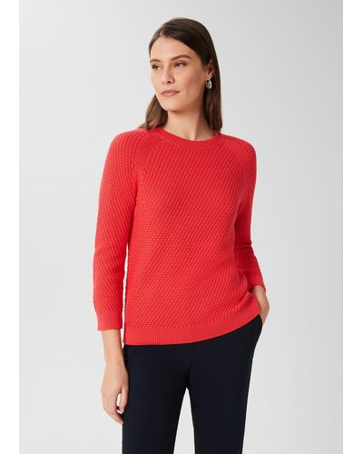 Hobbs Lucie Cotton Sweater - Red